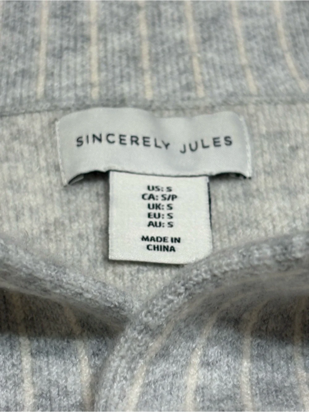 Sincerly Jules Light Gray Ribbed Open-Front Cardigan